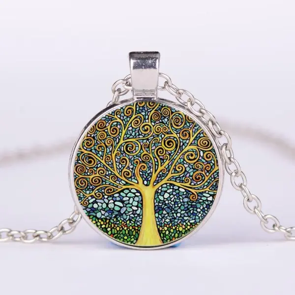 Tree Of Life Timestone Alloy Vintage Necklace