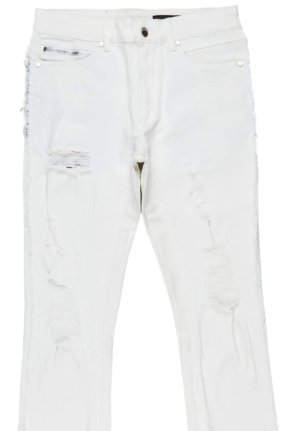 Vanni White Stacked Flare Jean