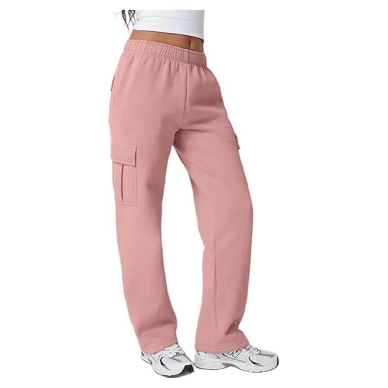 Womens Baggy Elastic Waist Sweatpants Casual Fleece Long Pants