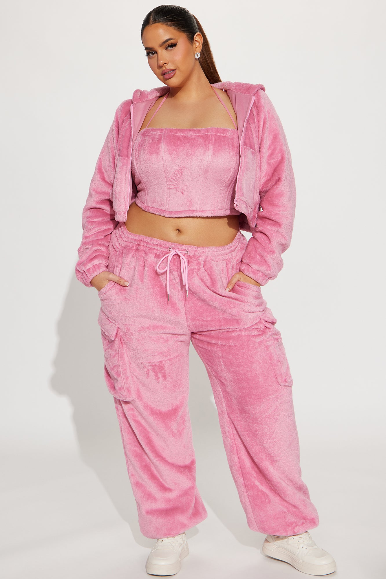 Katie 3 Piece Snuggle Pant Set - Pink
