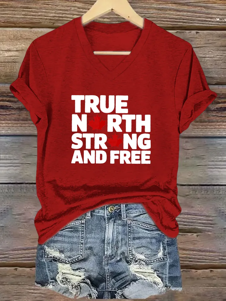 Women'S True North Strong And Free T-Shirt