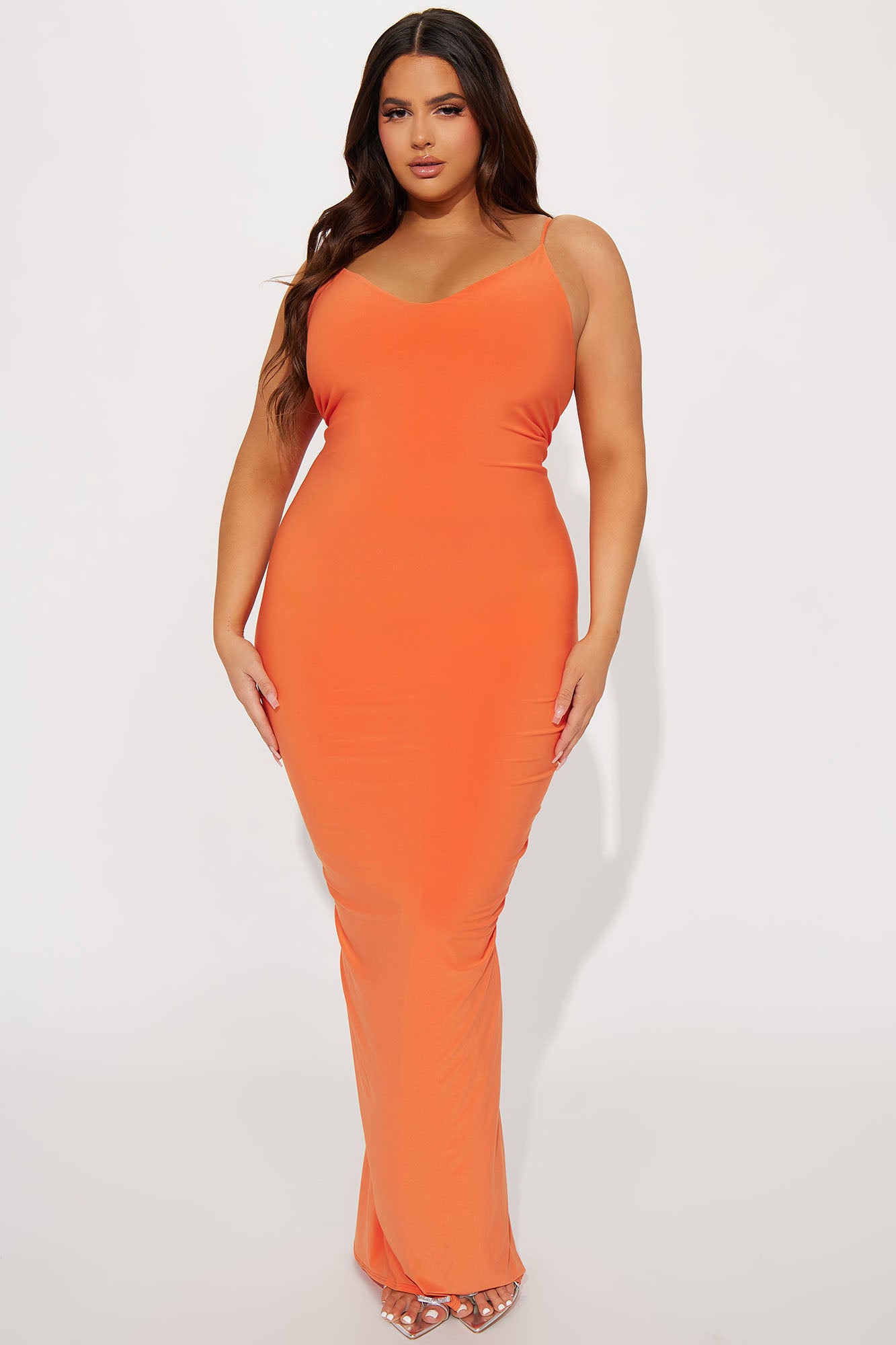 Krissy Backless Maxi Dress - Orange