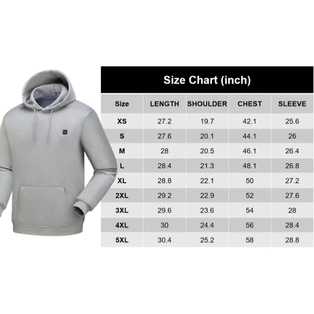 Men Electric Heating Sweatshirt with Fleece Lining-Including batteries