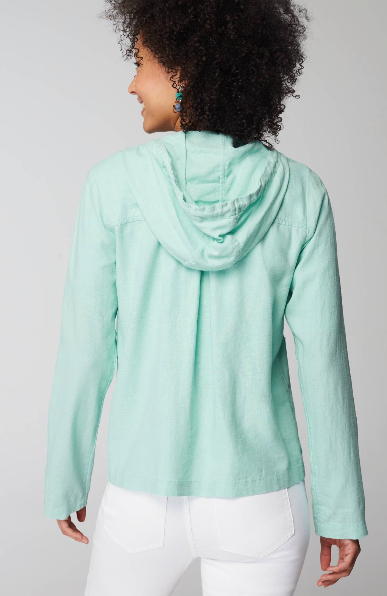 Hooded Tab-Sleeve Jacket
