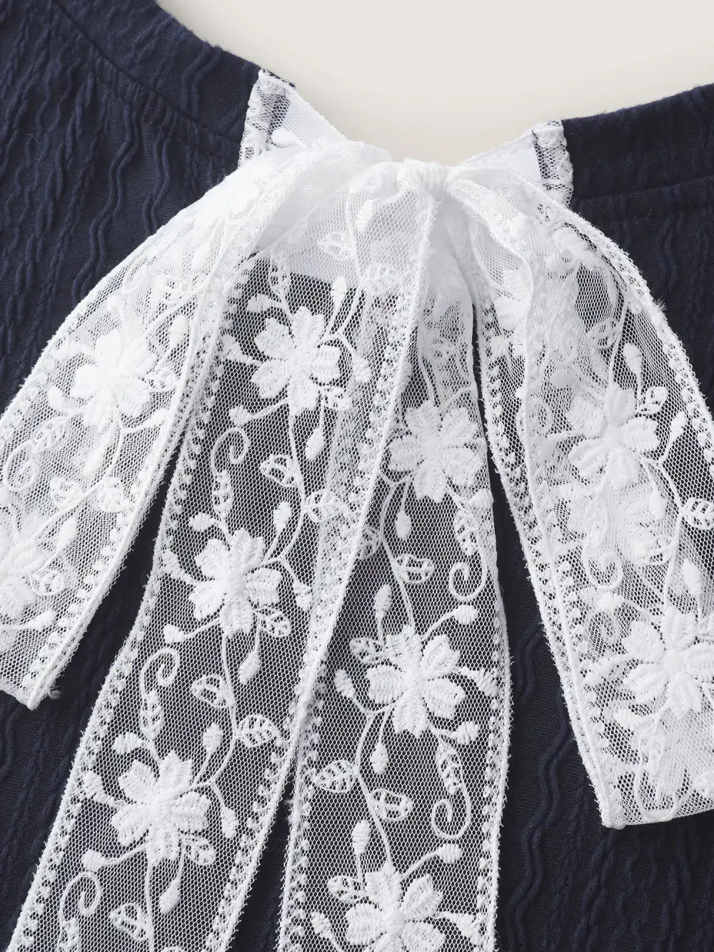 Textured Bowknot Color Contrast Sweatshirt