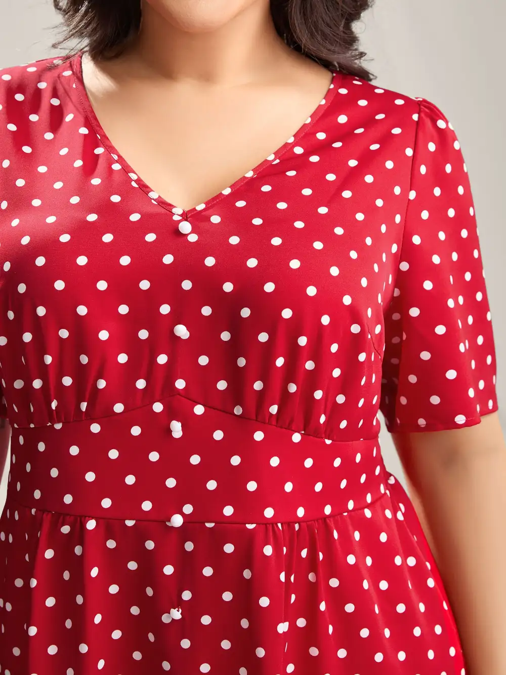 Polka Dots Shirred Waist Blouse