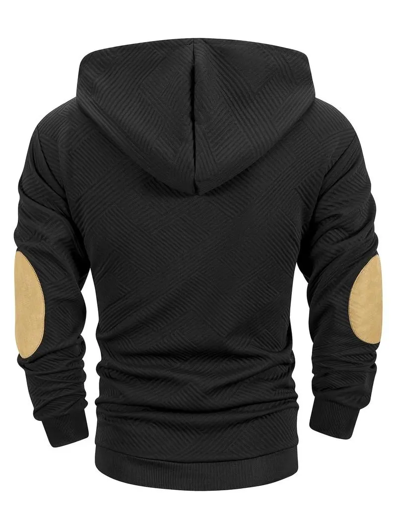 Men's Knitted Jacquard Casual 2-Piece Sweat Set