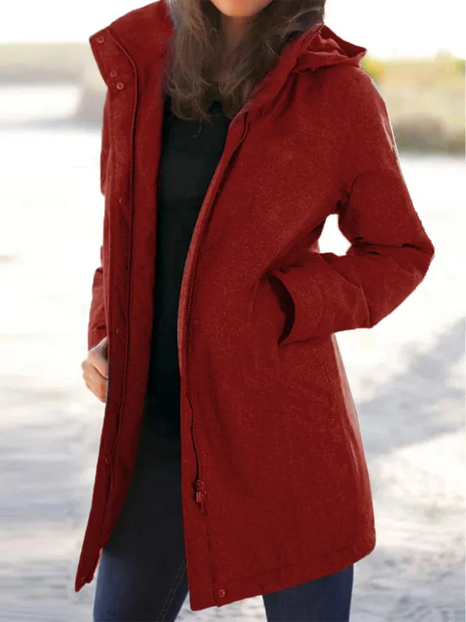 Plain Long Sleeve Buttoned Casual Jacket/Coat