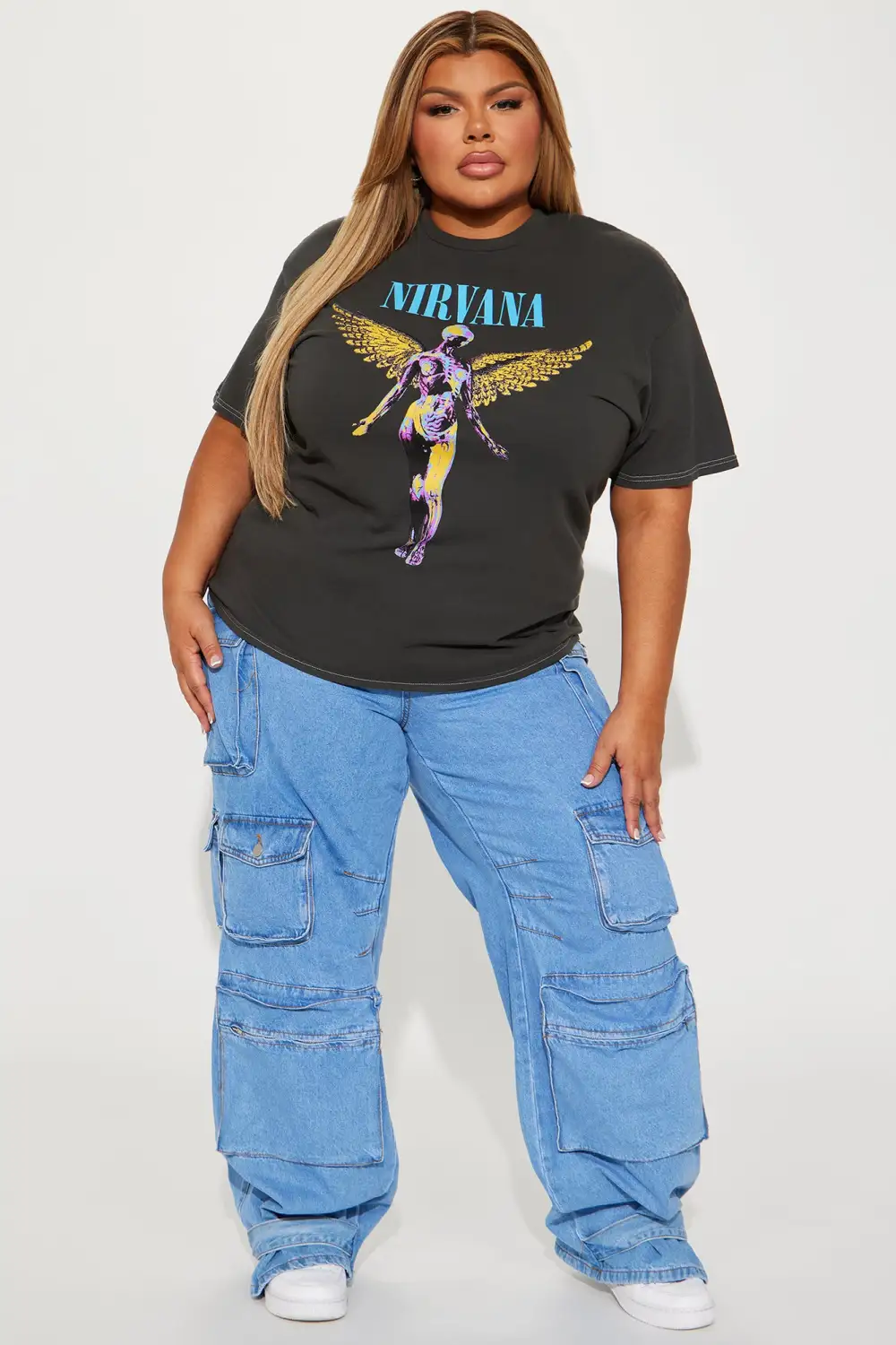 Nirvana in Utero Washed Graphic Tee - Charcoal